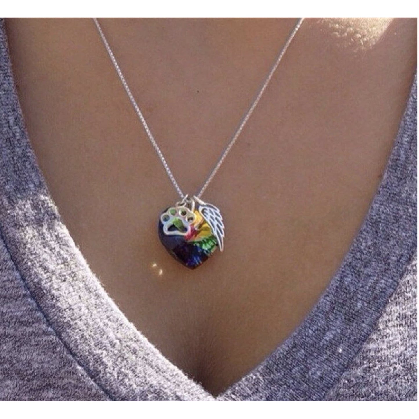 Rainbow Bridge Pet Loss Necklace