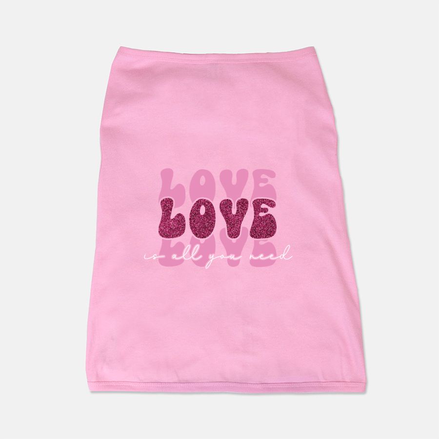 Love is All You Need Groovy 1970's Style Pet T-Shirt