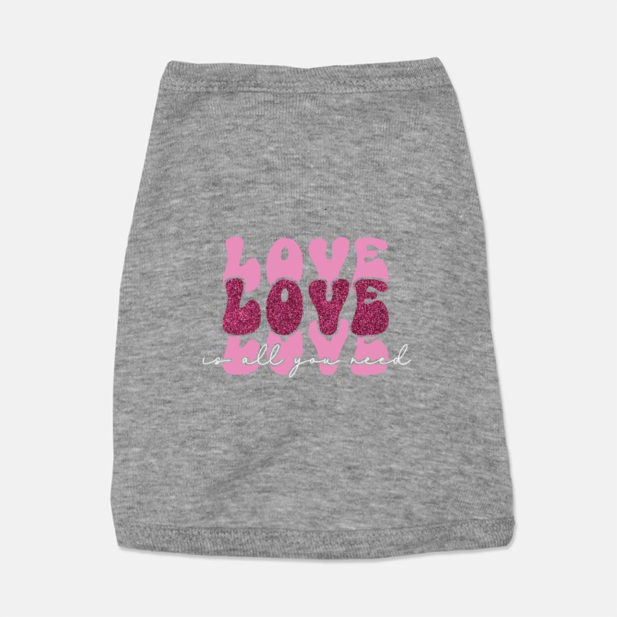 Love is All You Need Groovy 1970's Style Pet T-Shirt