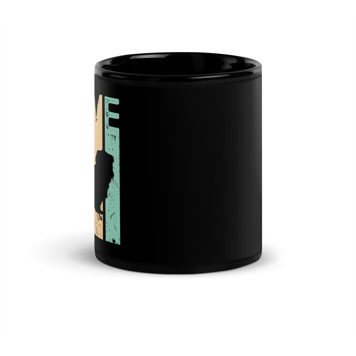 Retro Love Shih Tzu Black Glossy Mug