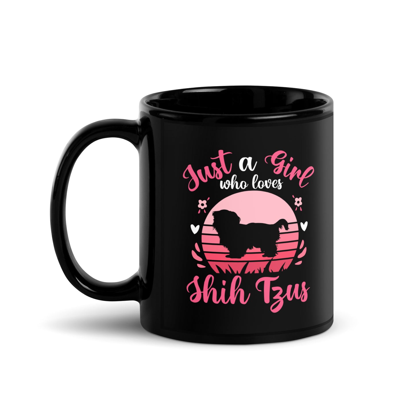 Just a Girl Who Loves Shih Tzu Black Glossy Mug