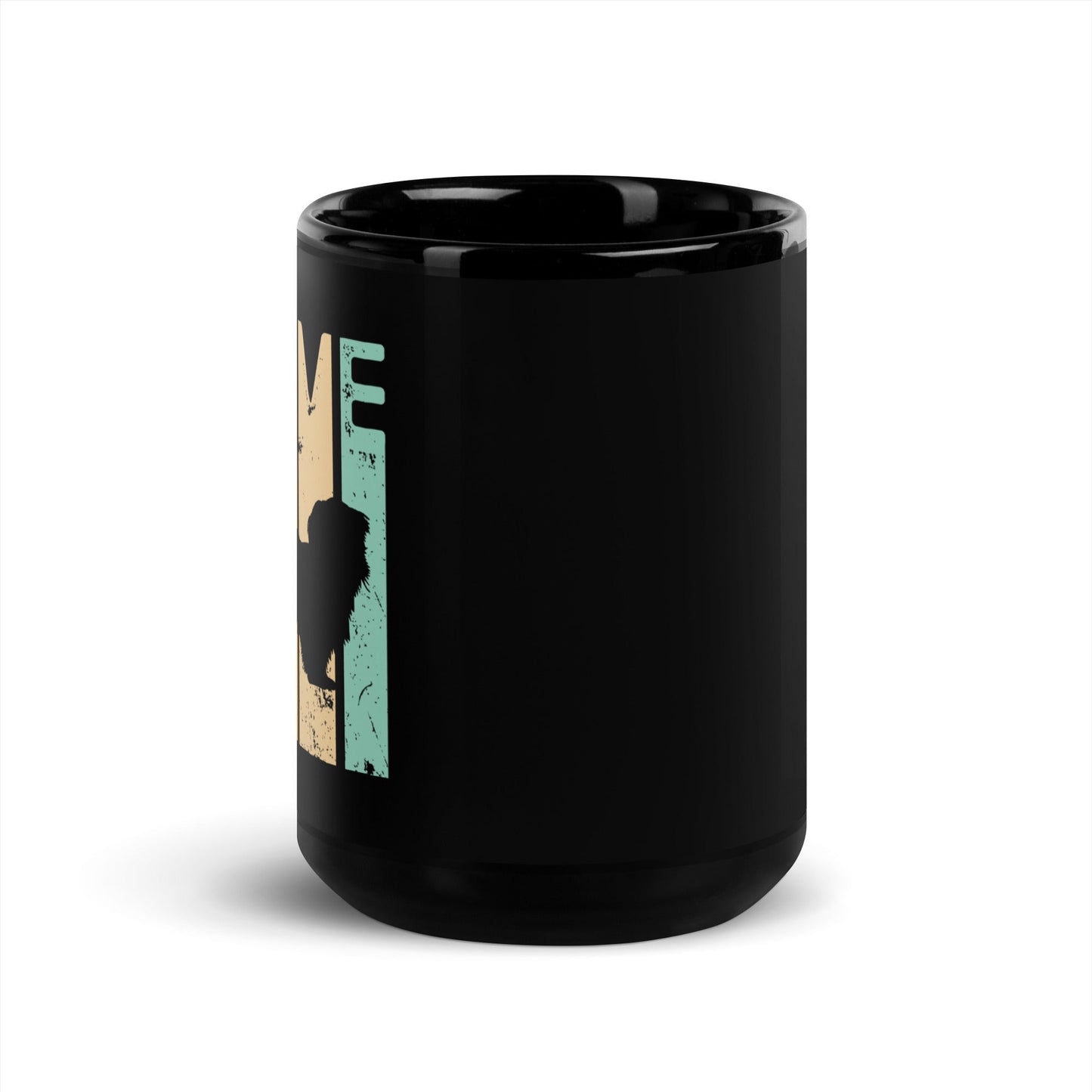 Retro Love Shih Tzu Black Glossy Mug