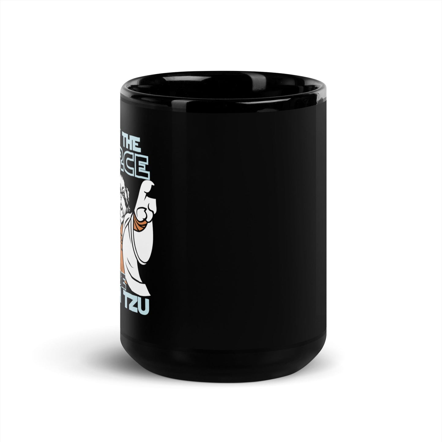 May the Force Be Shih Tzu Black Glossy Mug