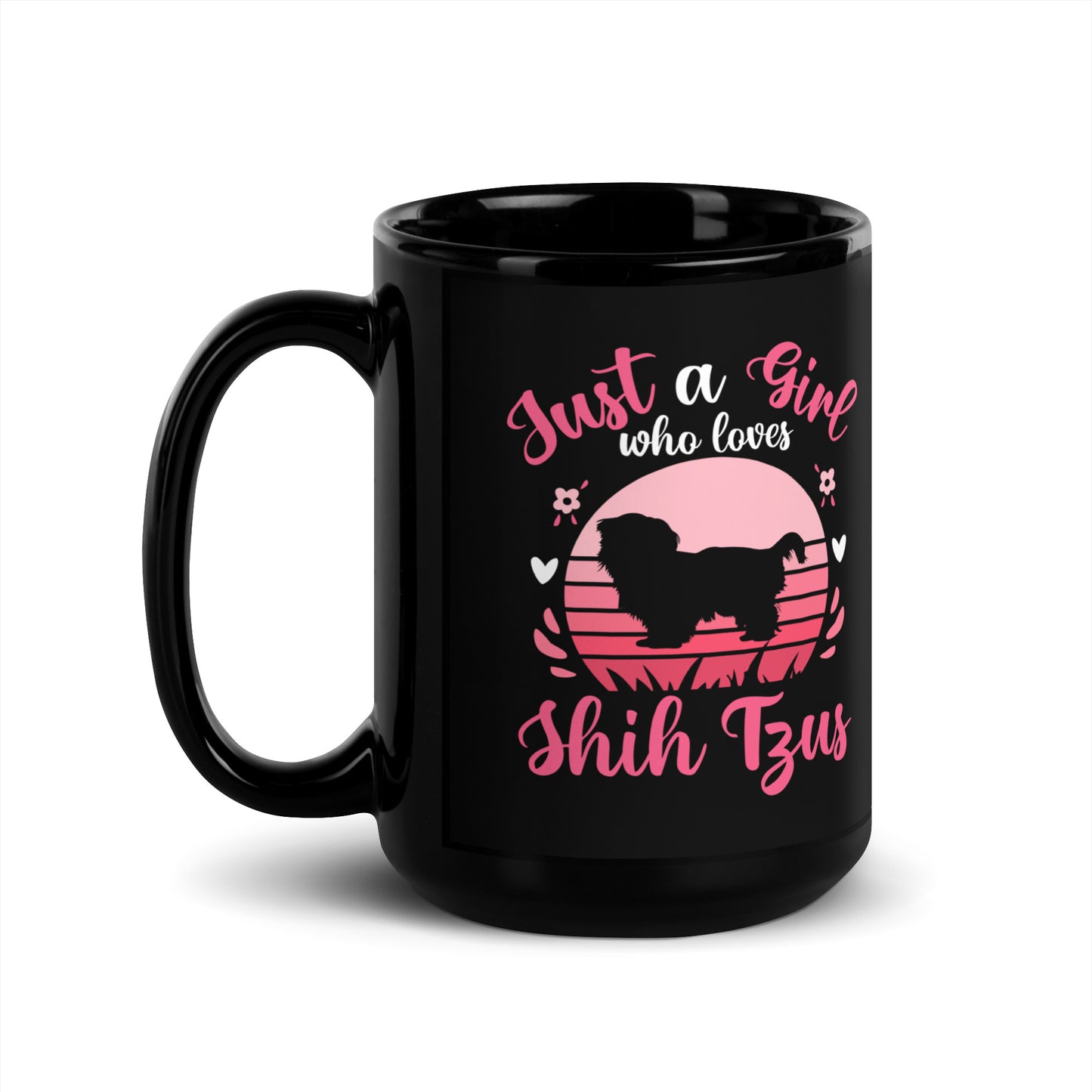 Just a Girl Who Loves Shih Tzu Black Glossy Mug