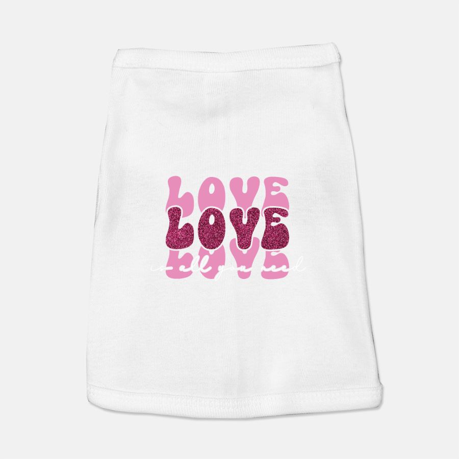 Love is All You Need Groovy 1970's Style Pet T-Shirt