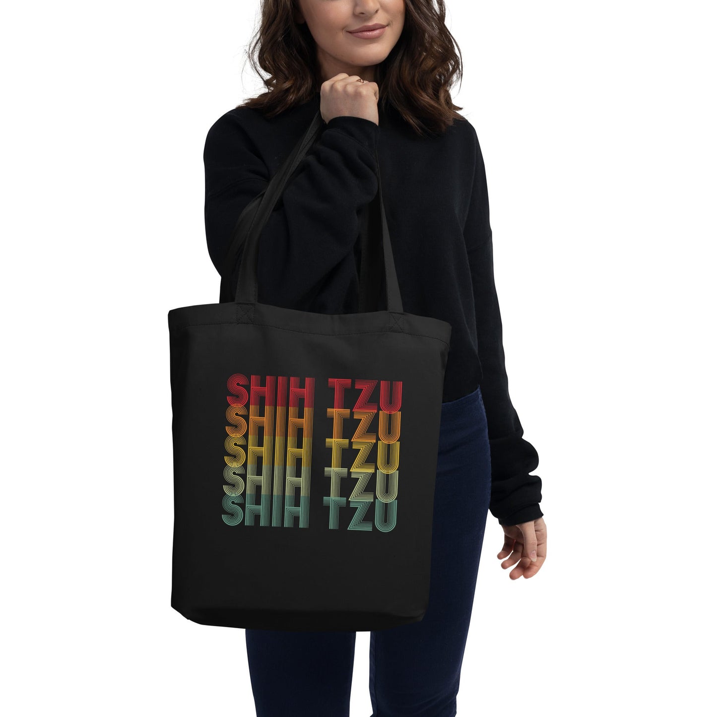 Shih Tzu Retro Typographical Eco Tote Bag