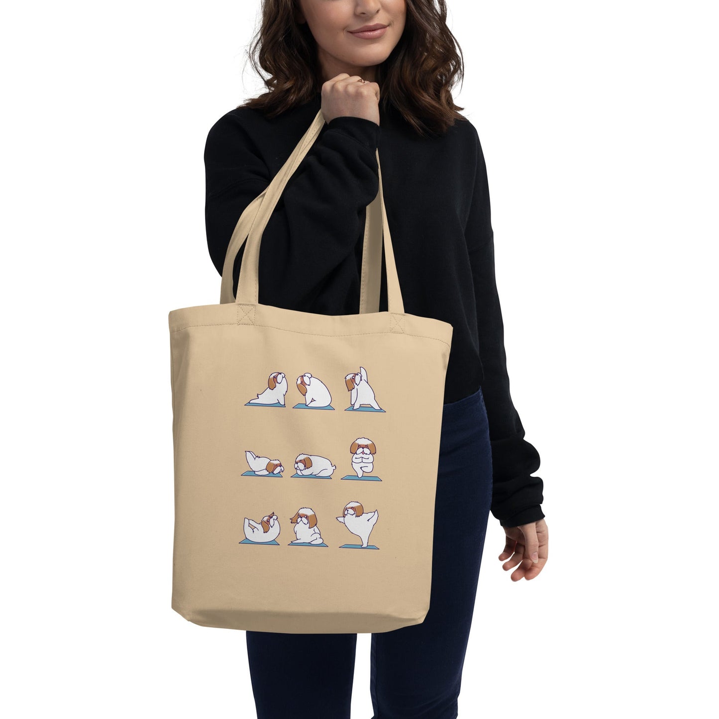 Shih Tzu Doing Yoga Eco Tote Bag