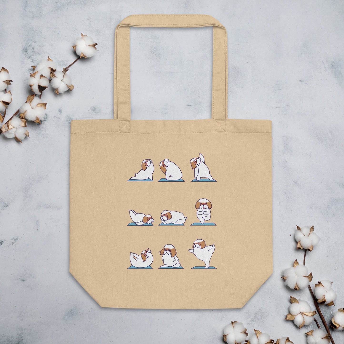 Shih Tzu Doing Yoga Eco Tote Bag