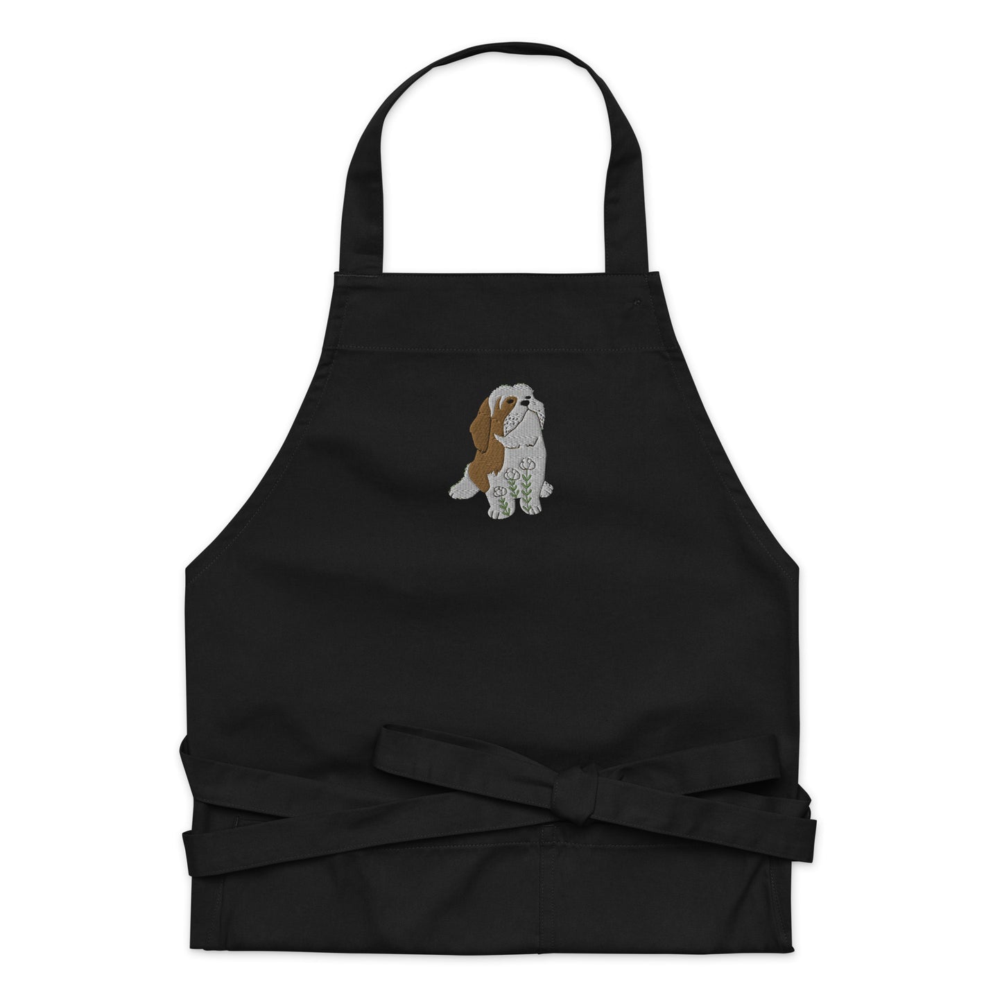 Scandinavian Shih Tzu Embroidered Organic cotton apron