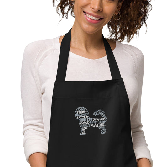 Shih Tzu Personality Embroidered Organic cotton apron