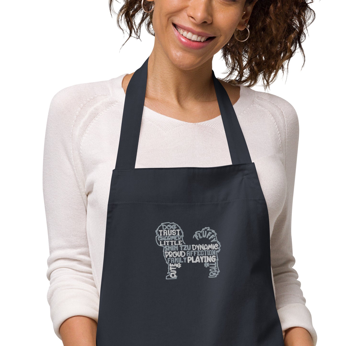 Shih Tzu Personality Embroidered Organic cotton apron