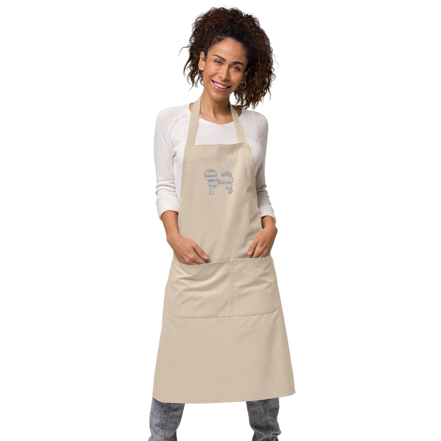 Shih Tzu Personality Embroidered Organic cotton apron