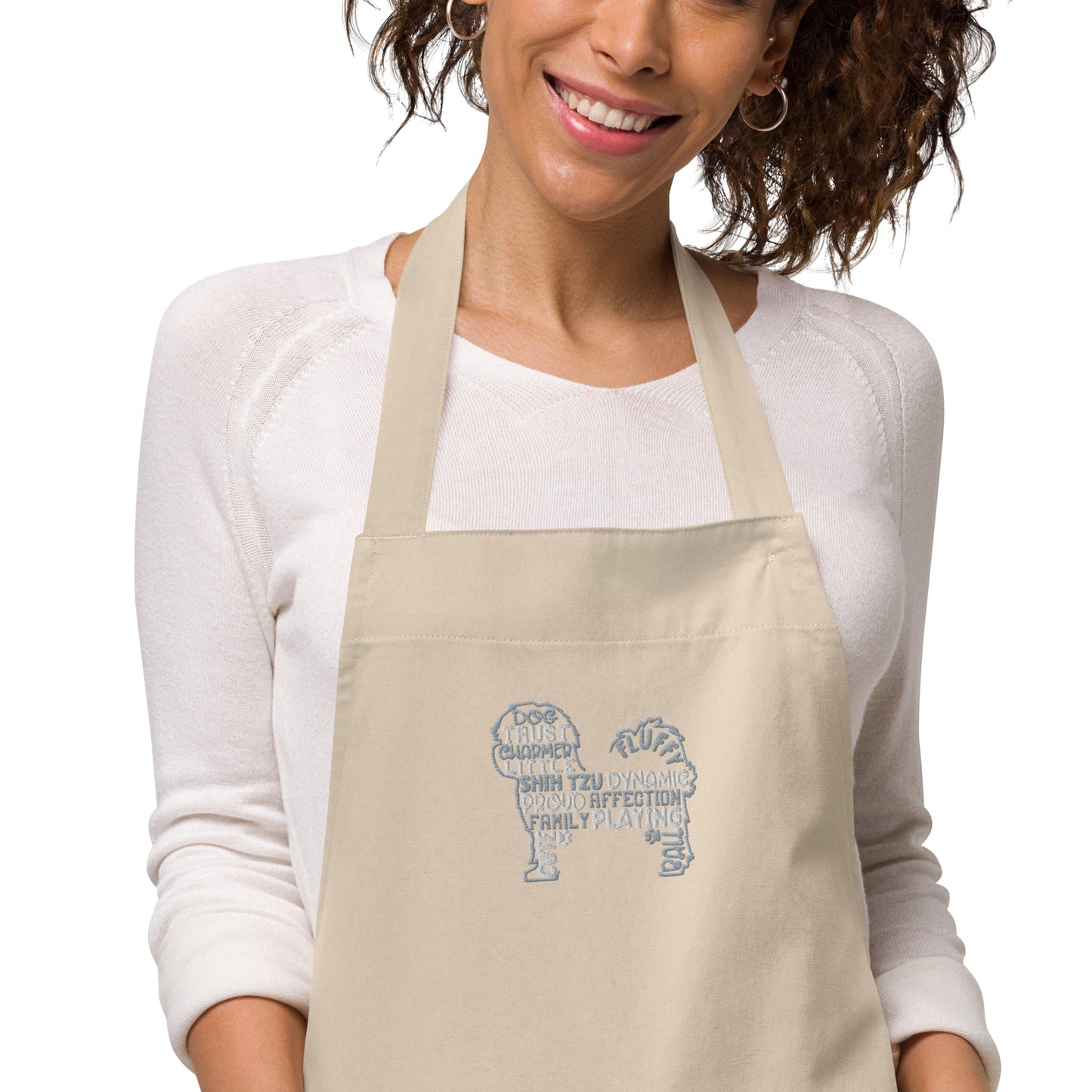 Shih Tzu Personality Embroidered Organic cotton apron