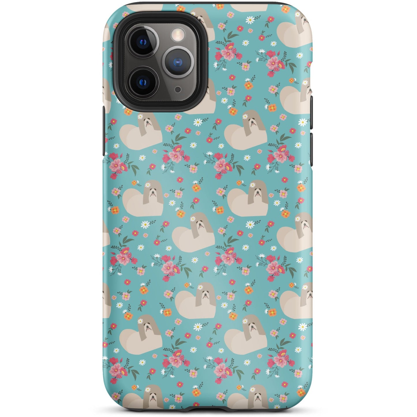 Shih Tzu and Flowers Tough iPhone case