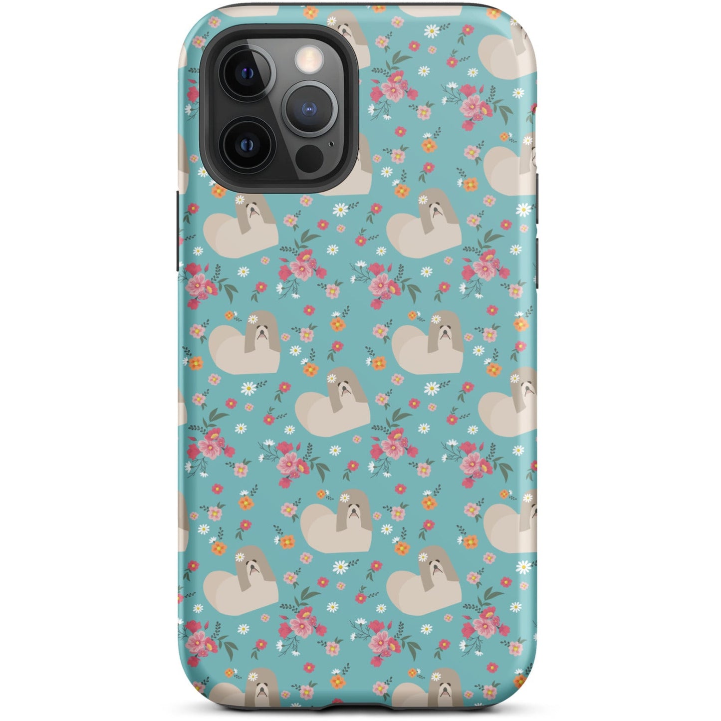 Shih Tzu and Flowers Tough iPhone case