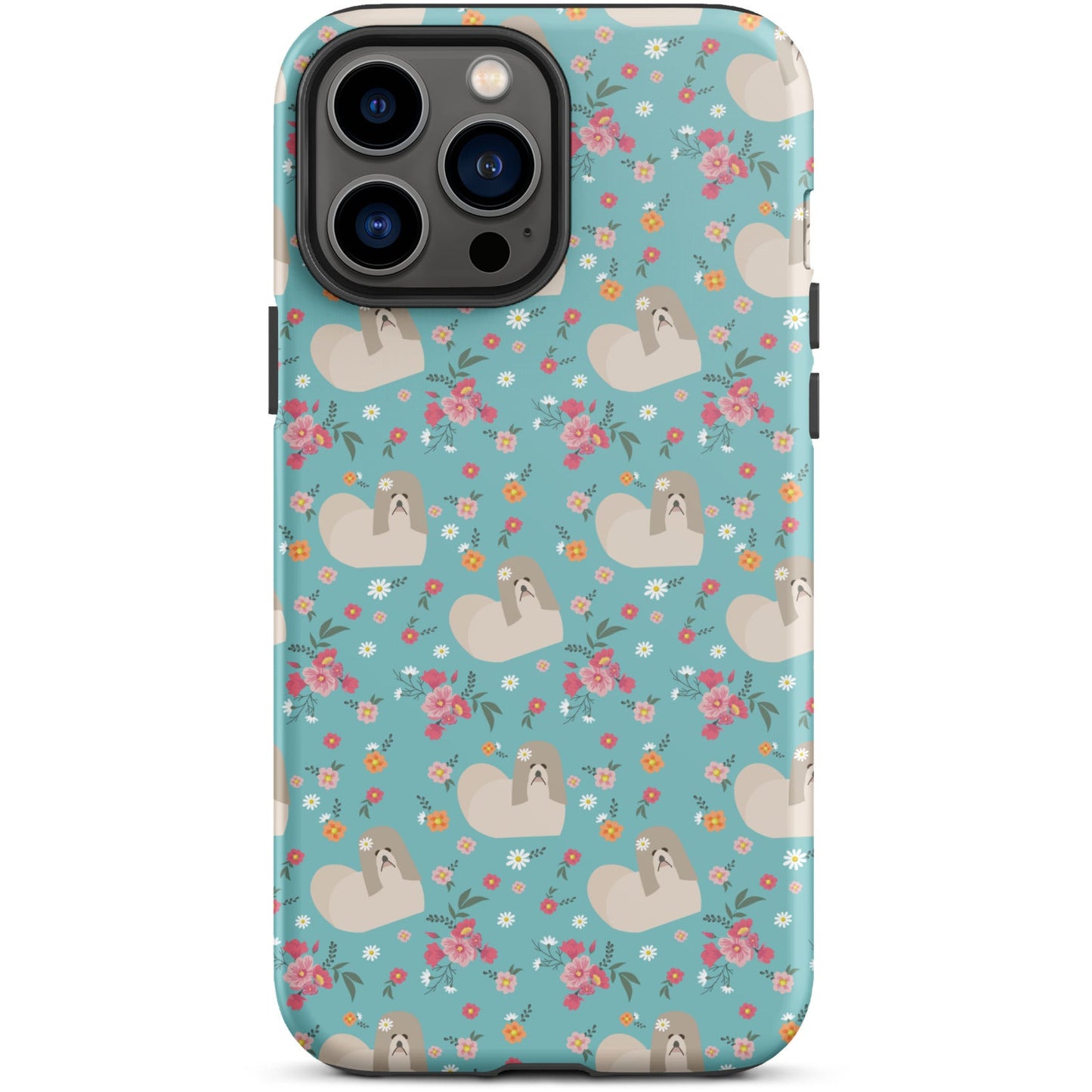 Shih Tzu and Flowers Tough iPhone case