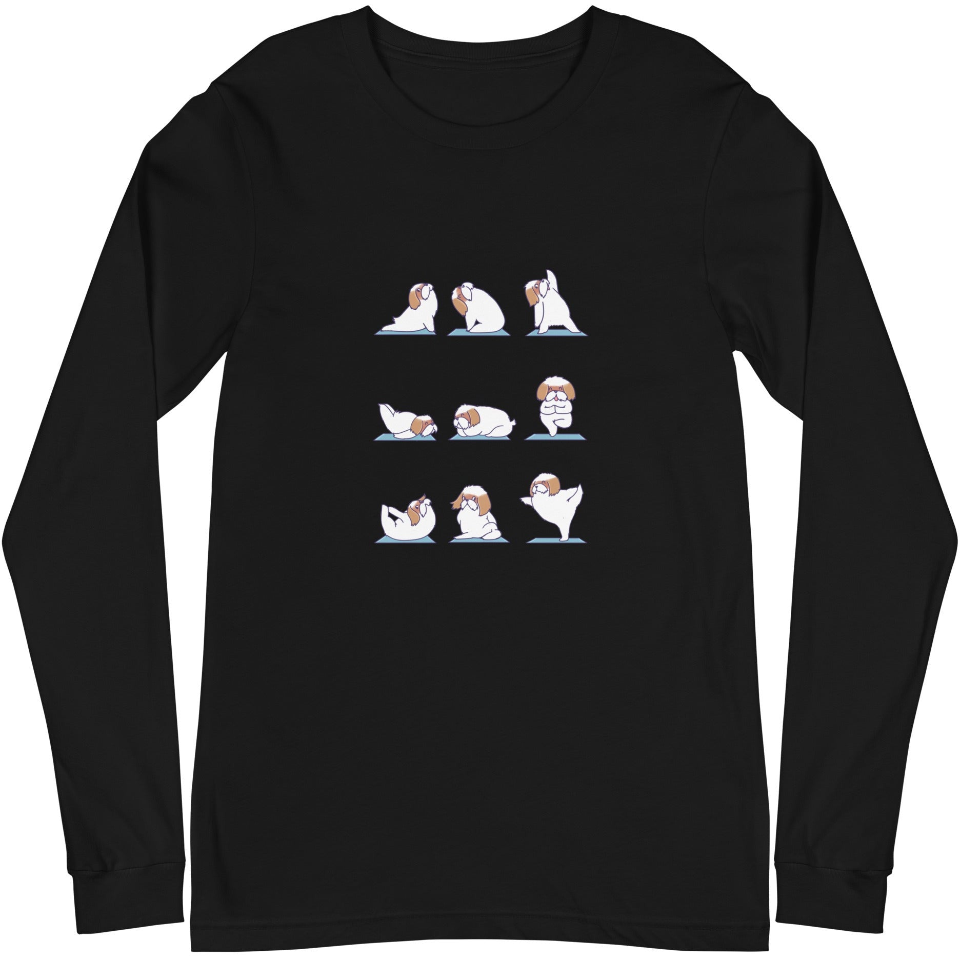 Shih Tzu Doing Yoga Unisex Long Sleeve Tee