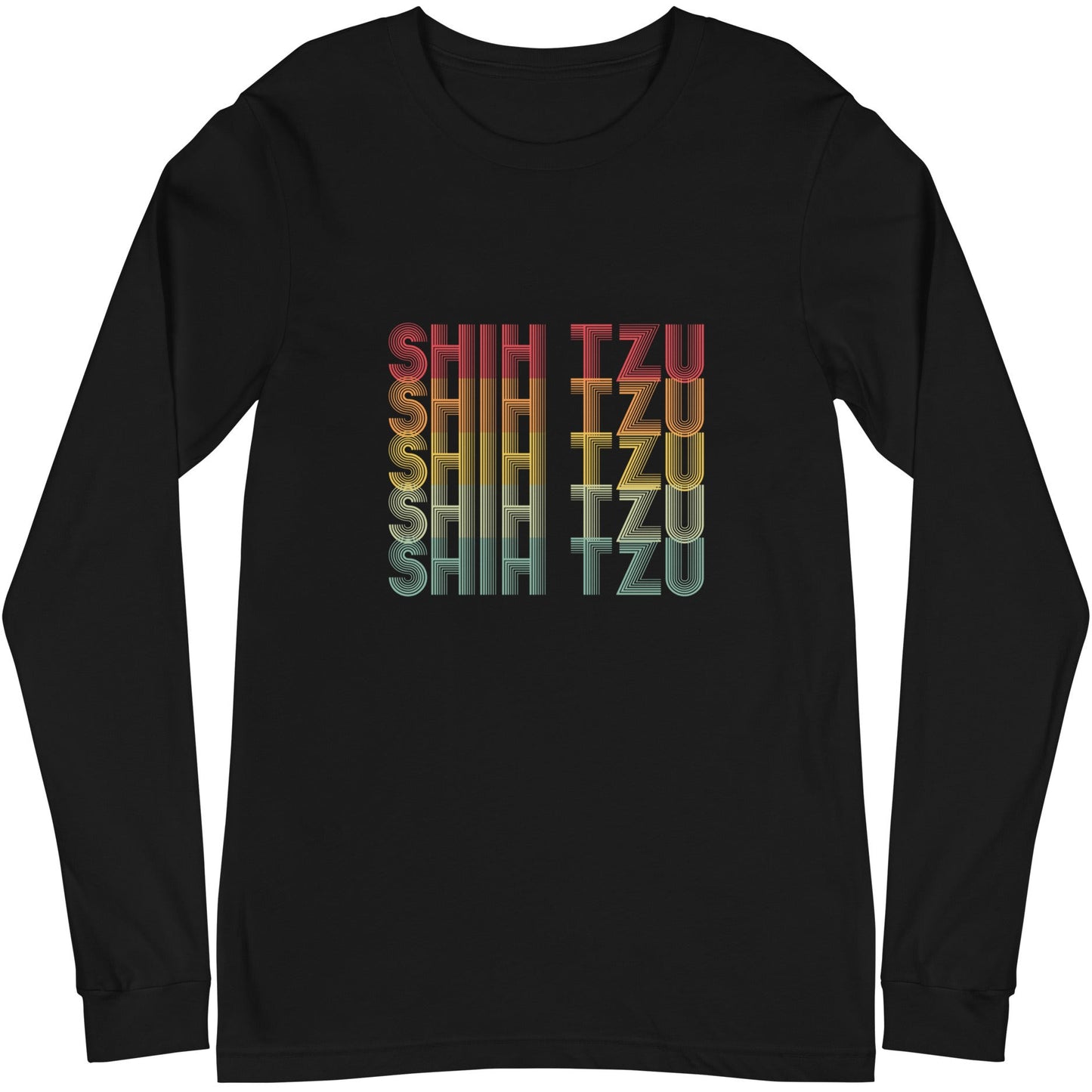 Shih Tzu Typographical Retro Unisex Long Sleeve Tee