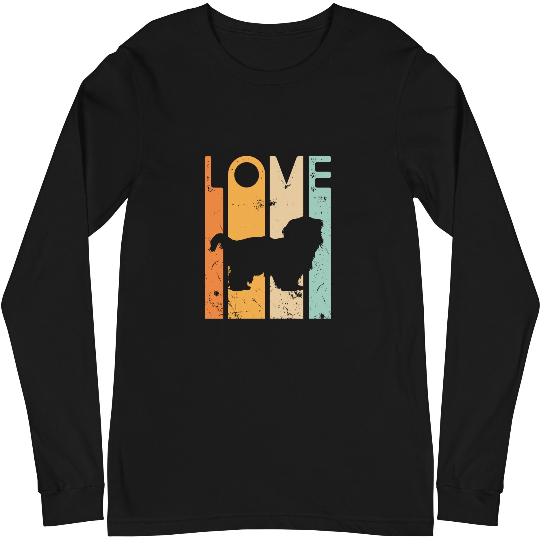 Love Shih Tzu Retro 1970's Style Unisex Long Sleeve Tee