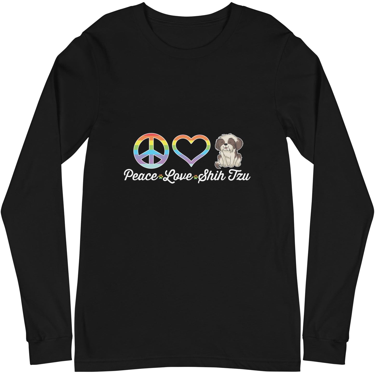 Peace, Love, Shih Tzu Unisex Long Sleeve Tee