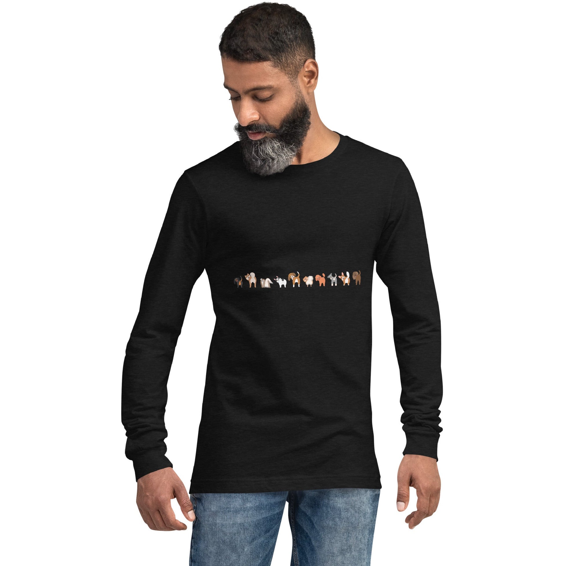 Dog Booties Wagging Unisex Long Sleeve Tee