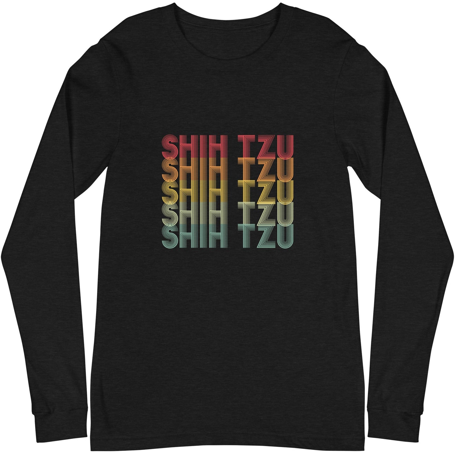 Shih Tzu Typographical Retro Unisex Long Sleeve Tee