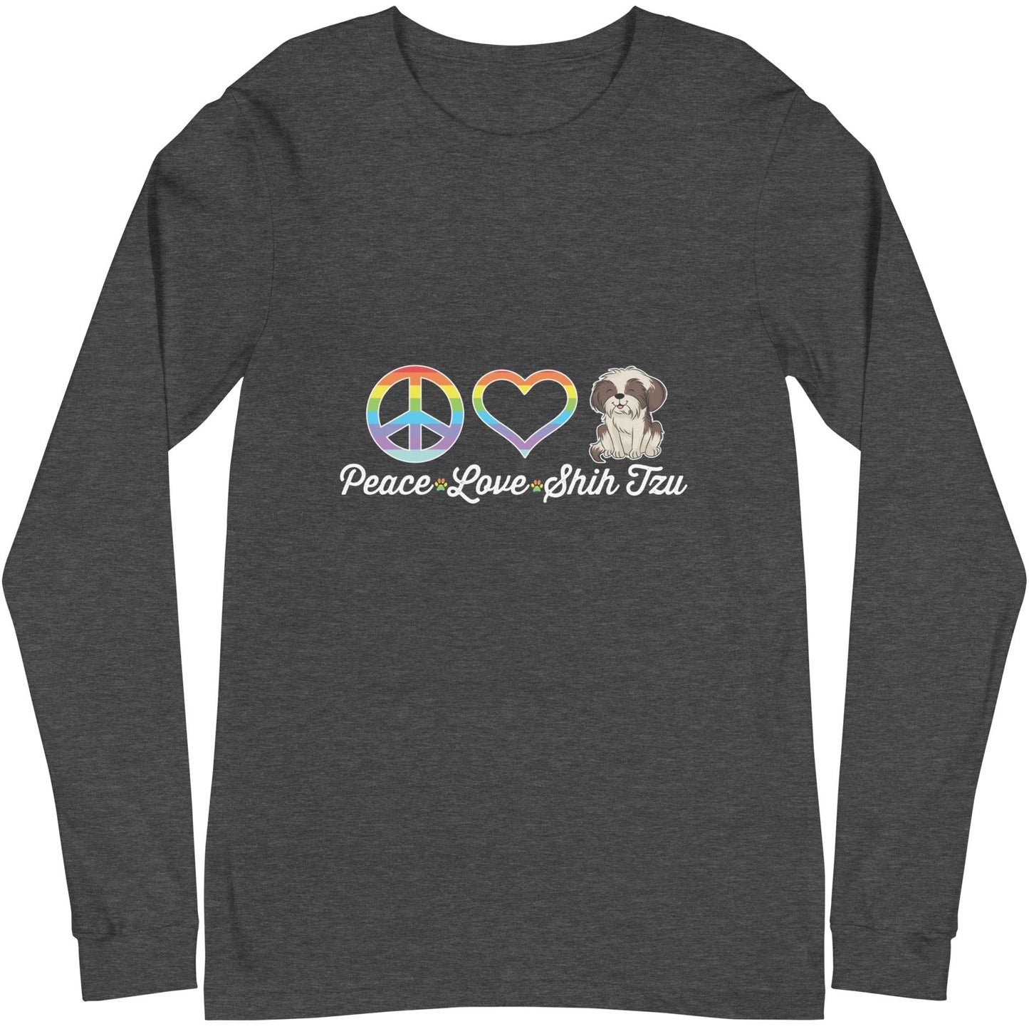 Peace, Love, Shih Tzu Unisex Long Sleeve Tee