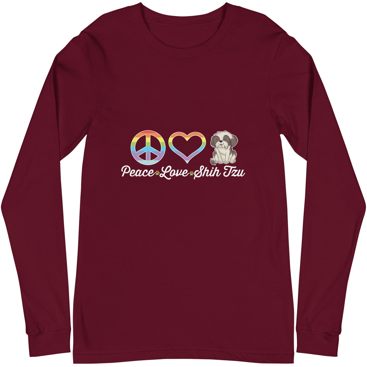 Peace, Love, Shih Tzu Unisex Long Sleeve Tee