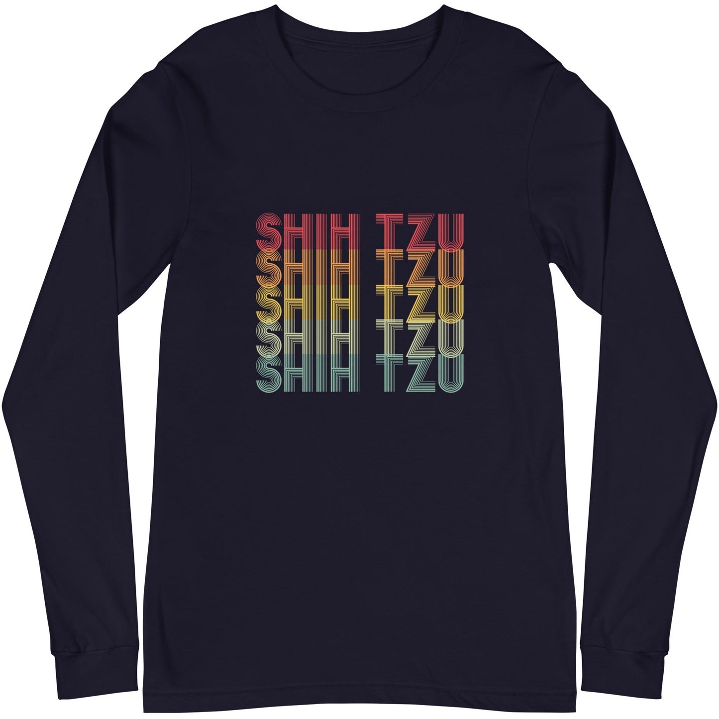 Shih Tzu Typographical Retro Unisex Long Sleeve Tee