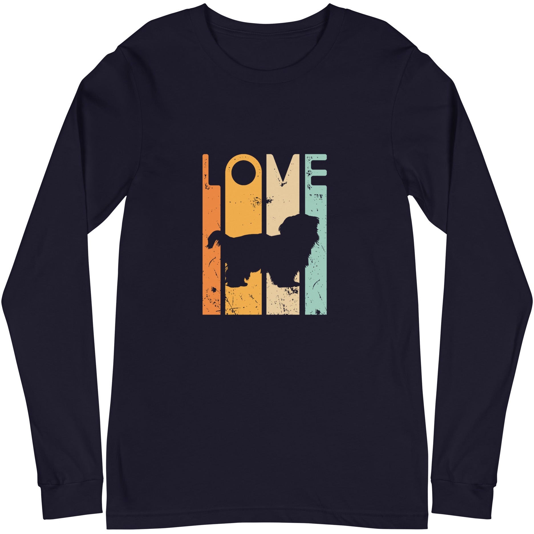 Love Shih Tzu Retro 1970's Style Unisex Long Sleeve Tee