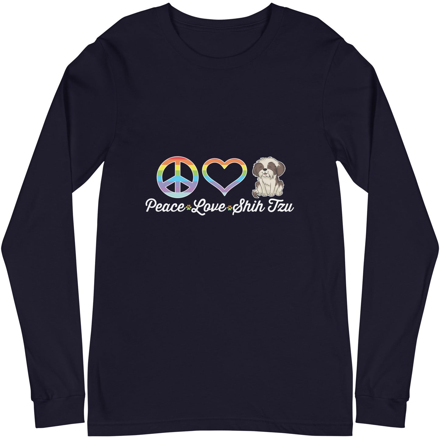 Peace, Love, Shih Tzu Unisex Long Sleeve Tee