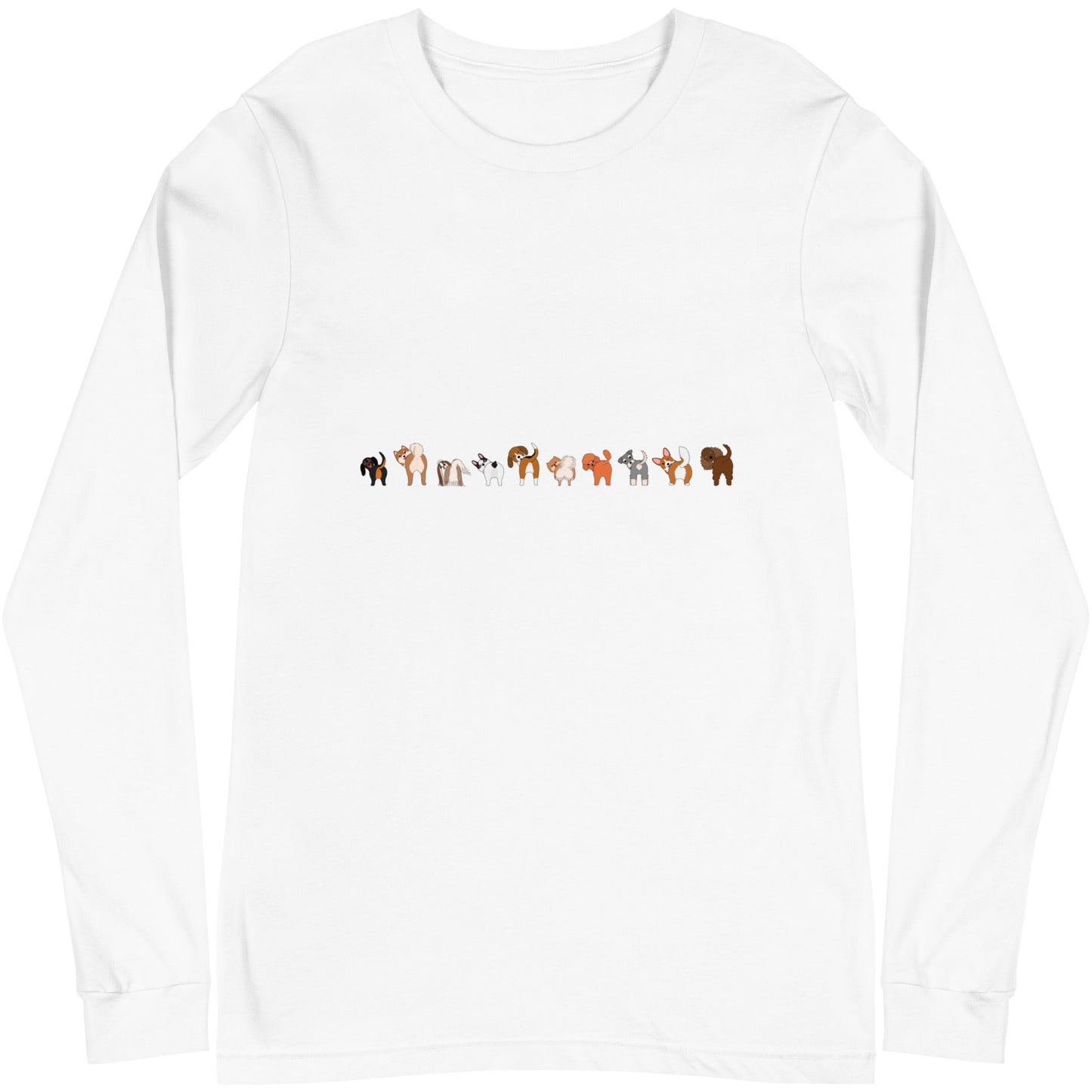 Dog Booties Wagging Unisex Long Sleeve Tee