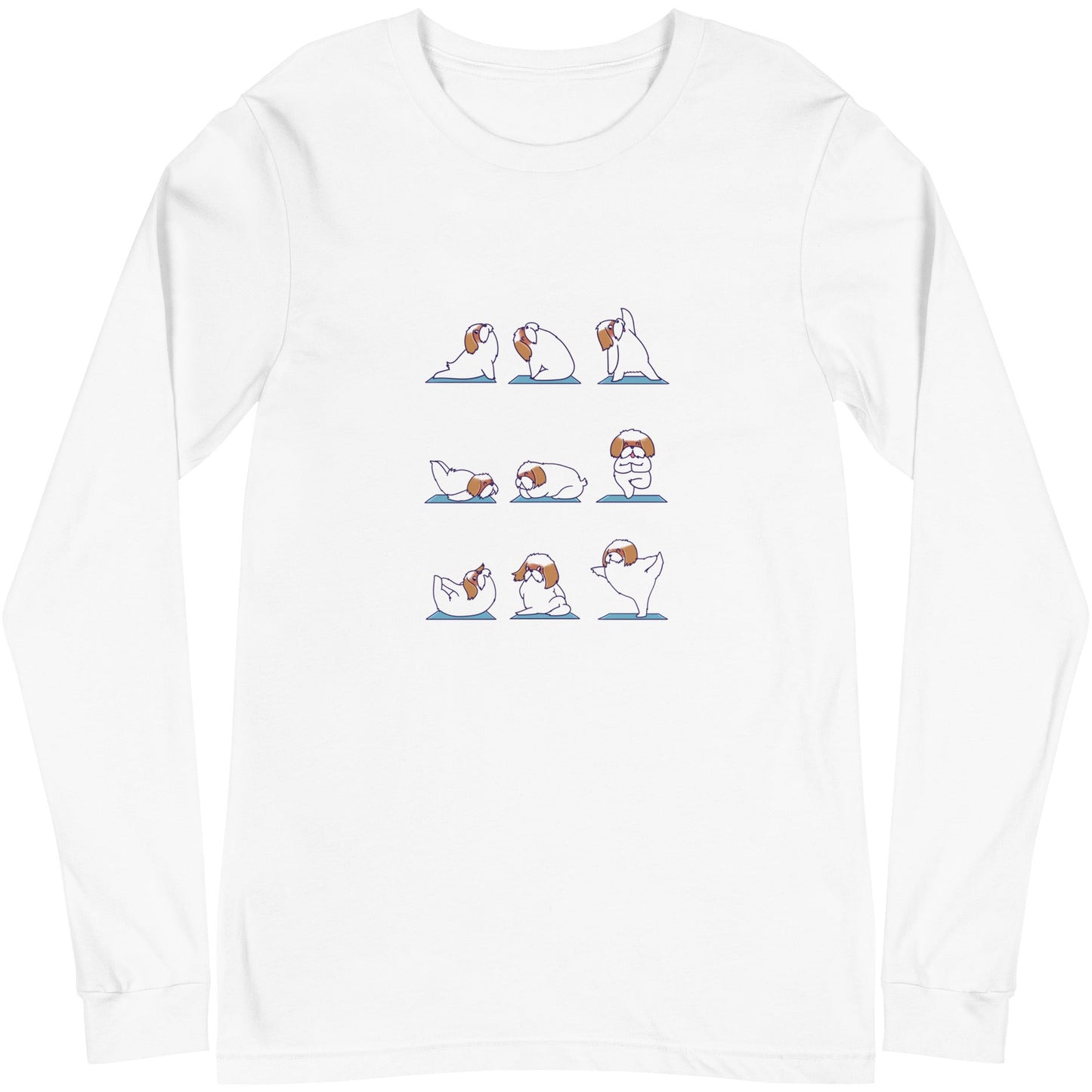 Shih Tzu Doing Yoga Unisex Long Sleeve Tee