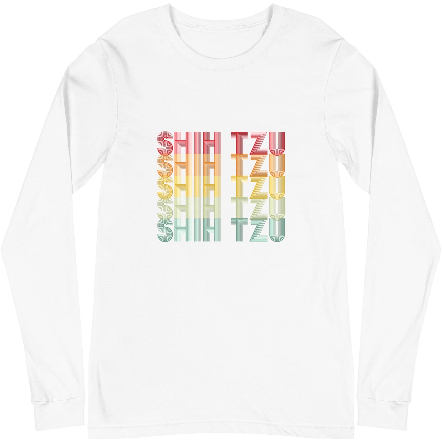 Shih Tzu Typographical Retro Unisex Long Sleeve Tee