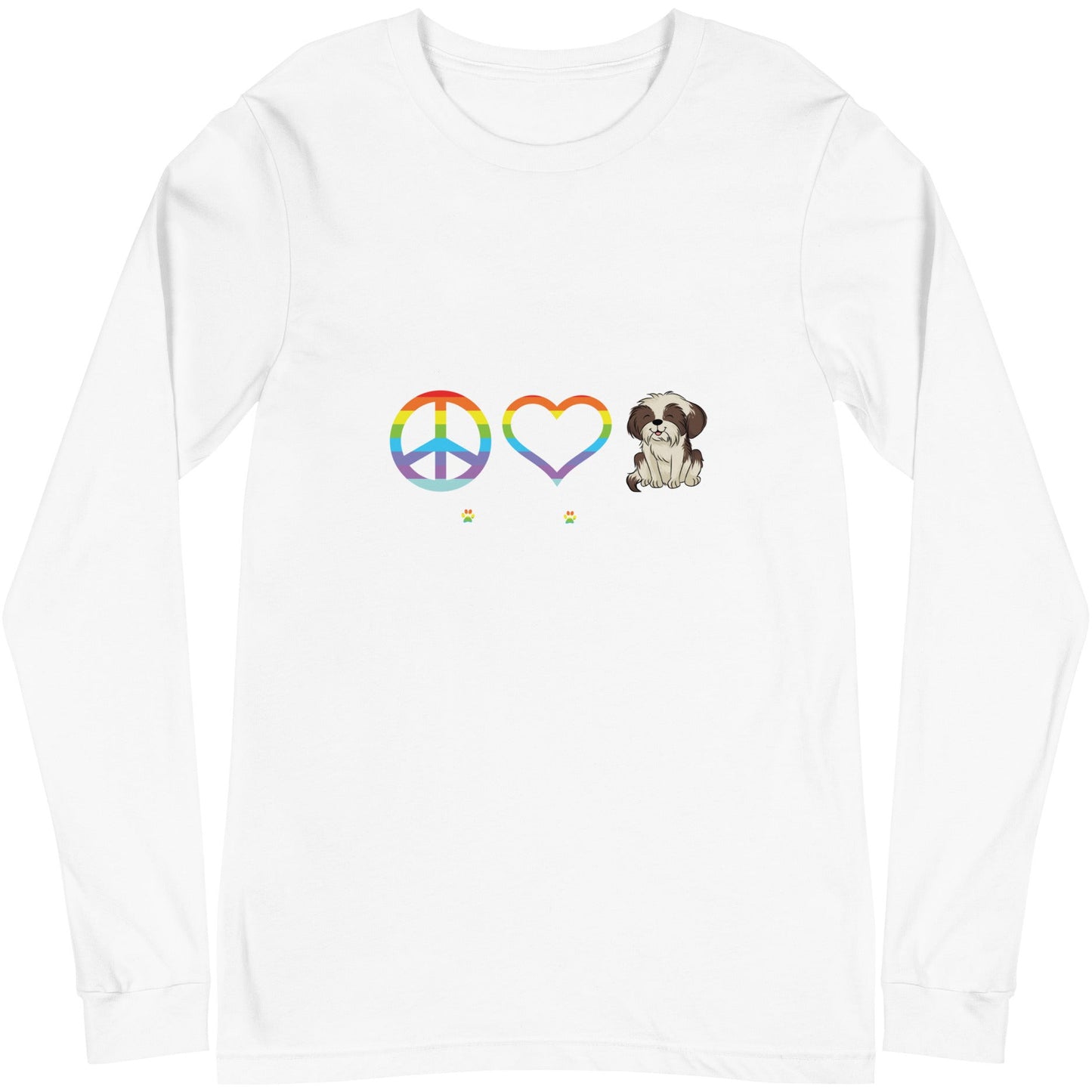 Peace, Love, Shih Tzu Unisex Long Sleeve Tee