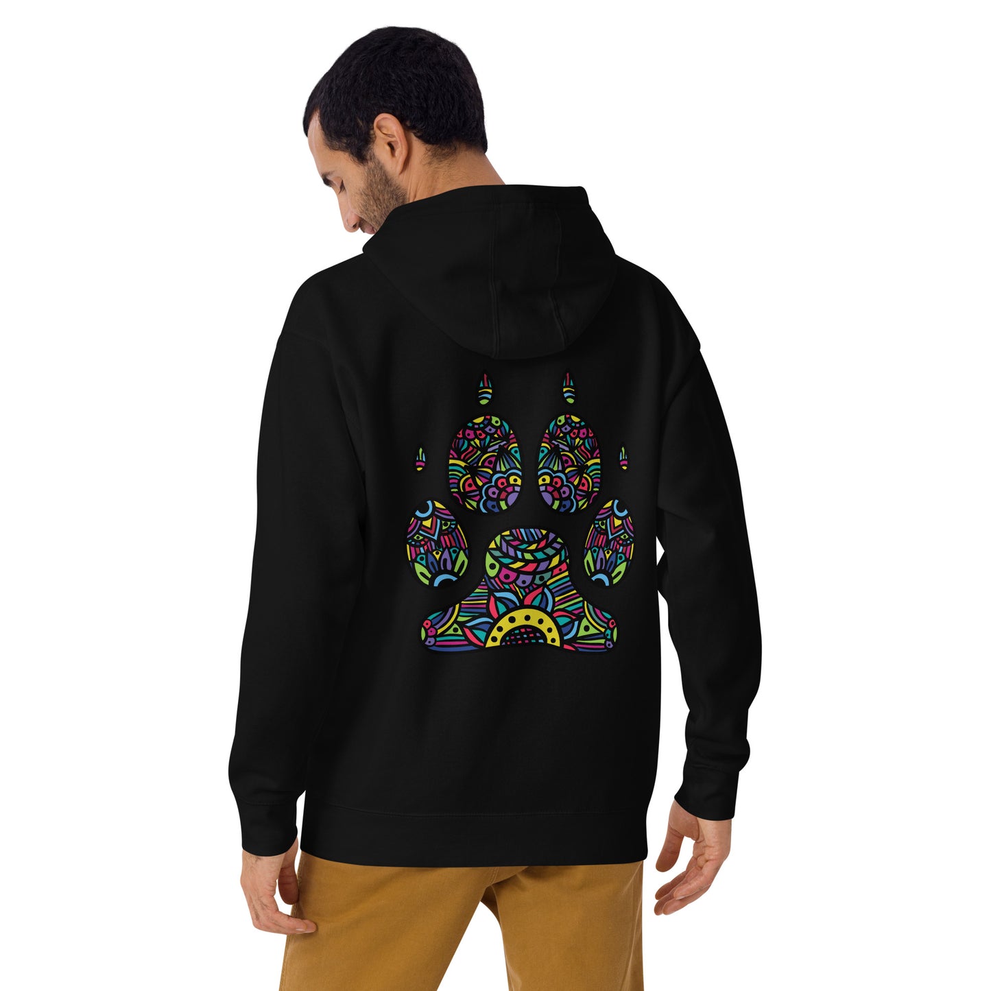 Bright Pawprint (Back Print) Unisex Hoodie