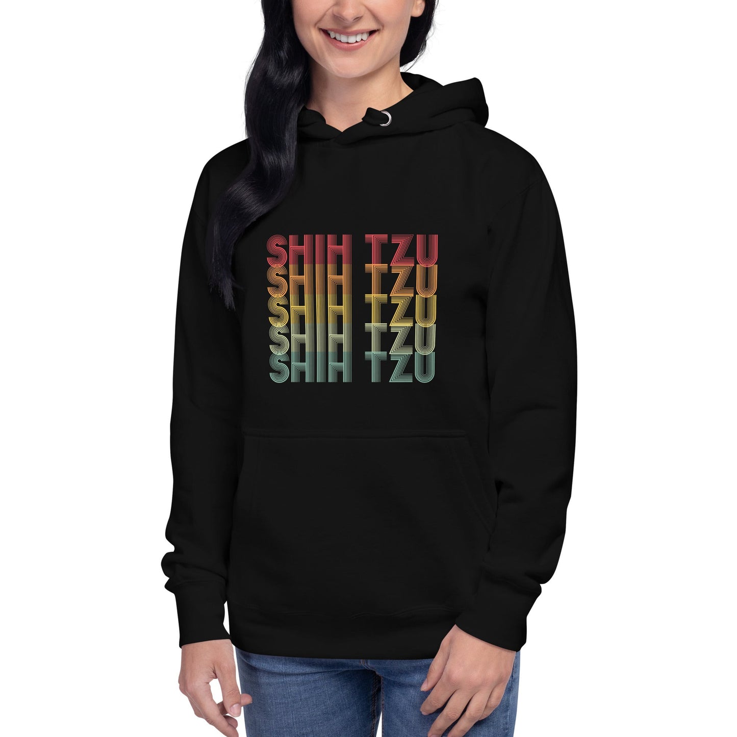 Shih Tzu Typographical Retro Unisex Hoodie