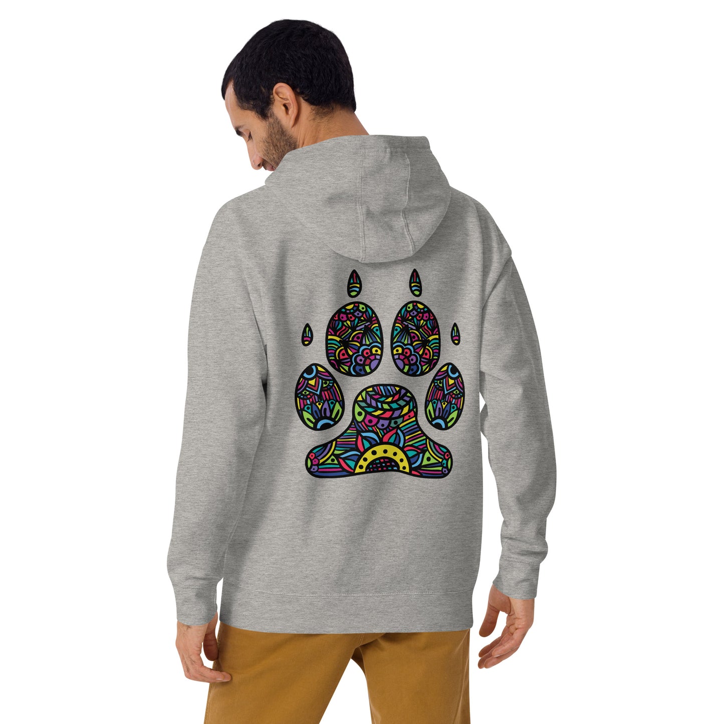 Bright Pawprint (Back Print) Unisex Hoodie