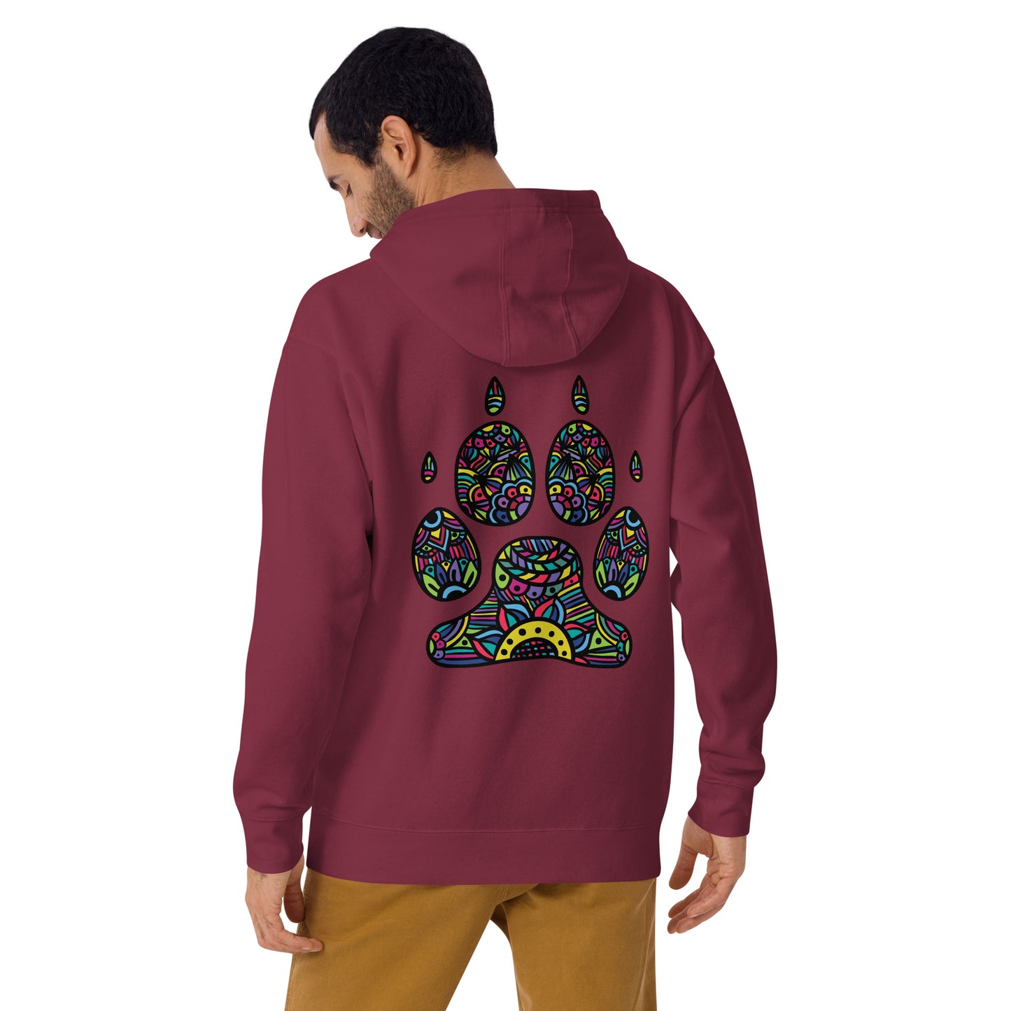 Bright Pawprint (Back Print) Unisex Hoodie