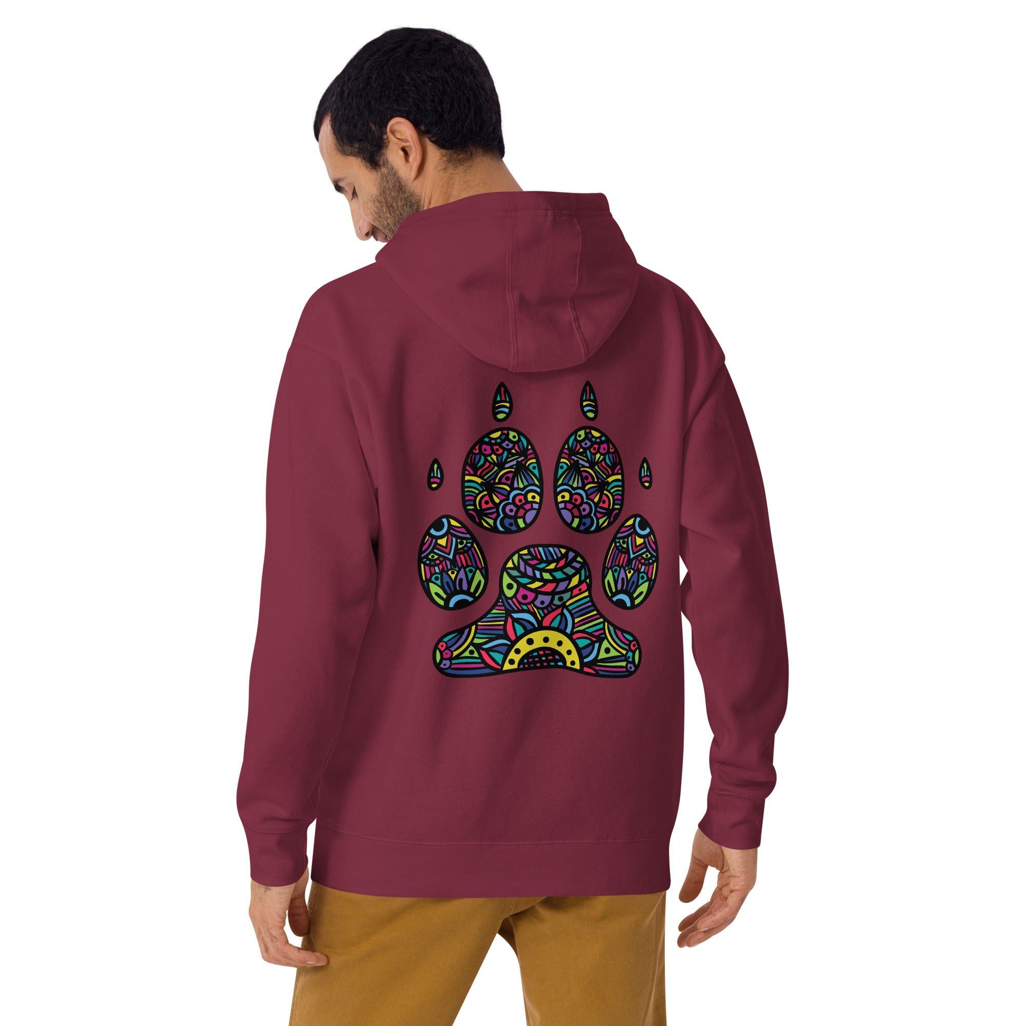 Bright Pawprint (Back Print) Unisex Hoodie