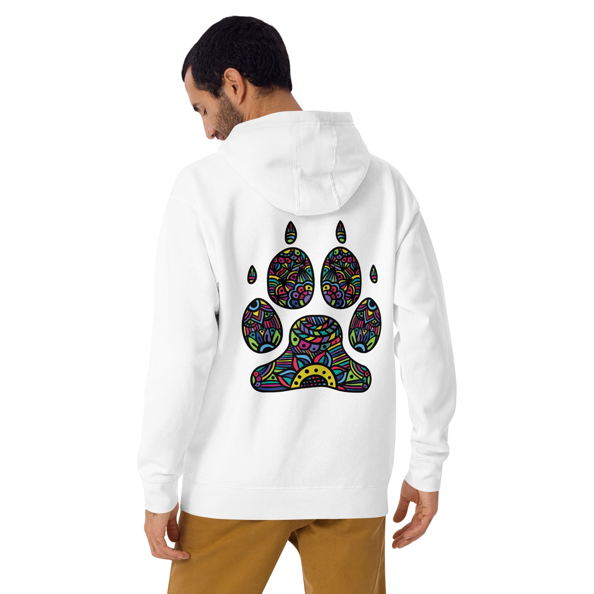 Bright Pawprint (Back Print) Unisex Hoodie