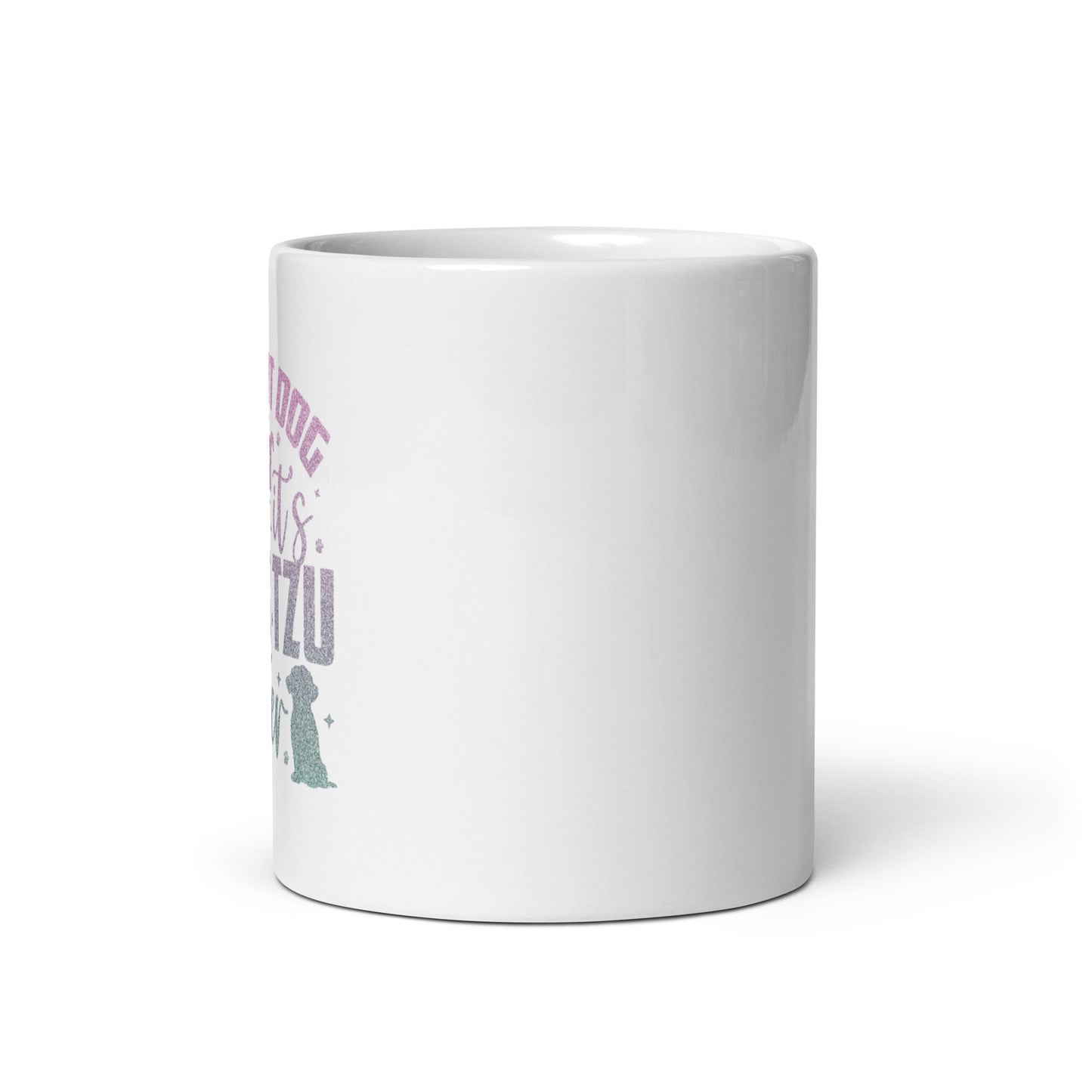 It's Not Dog Hair, It's Shih Tzu Glitter White glossy mug