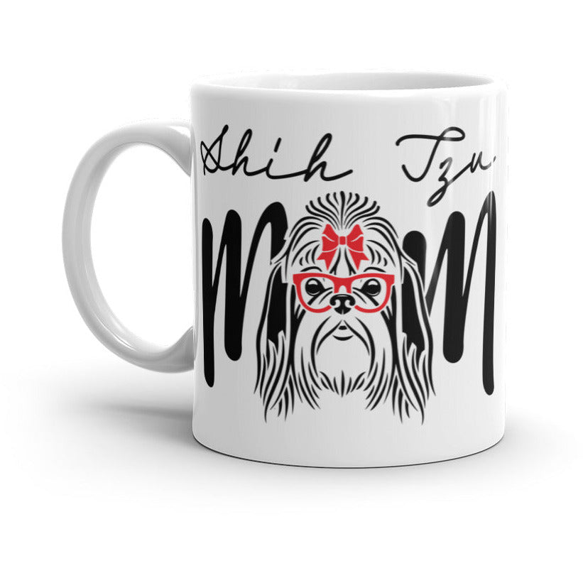 Shih Tzu Mom White glossy mug