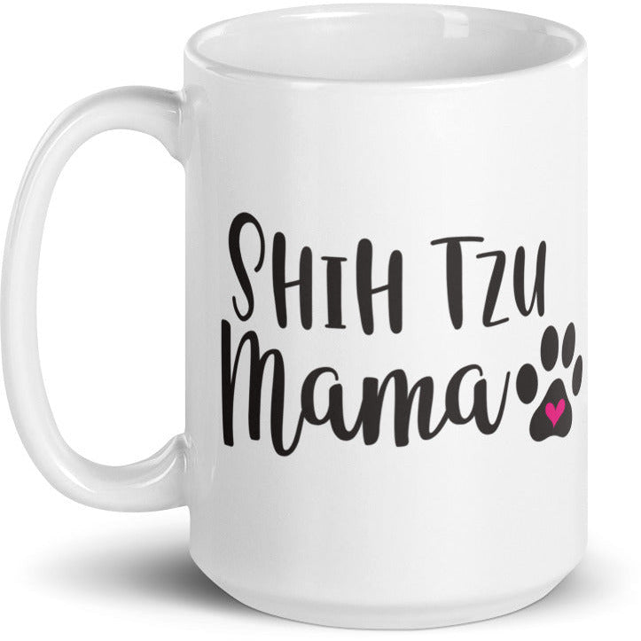 Shih Tzu Mama White glossy mug