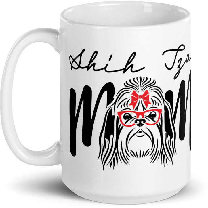 Shih Tzu Mom White glossy mug