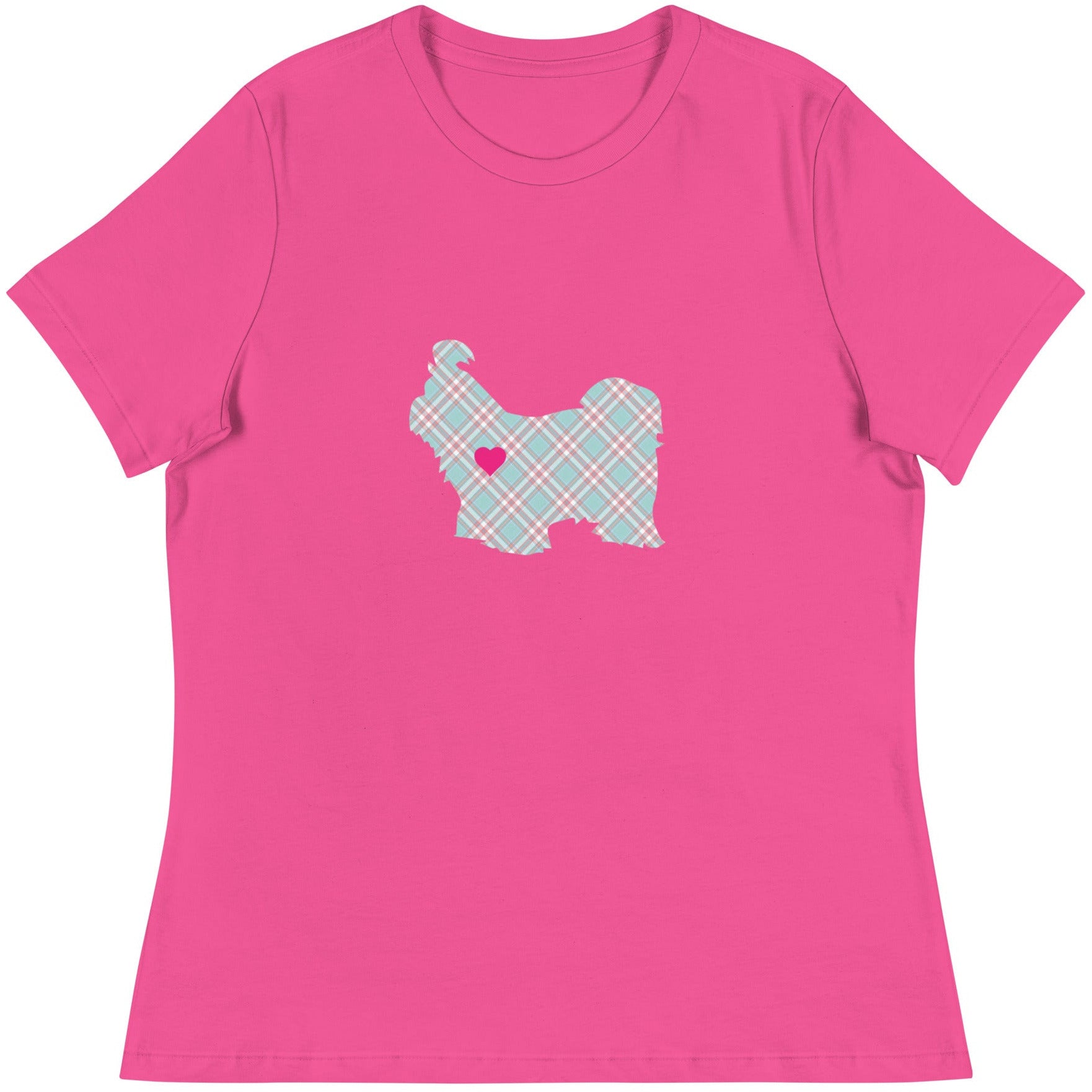 Shih Tzu Tartan Design Women's Relaxed T-Shirt