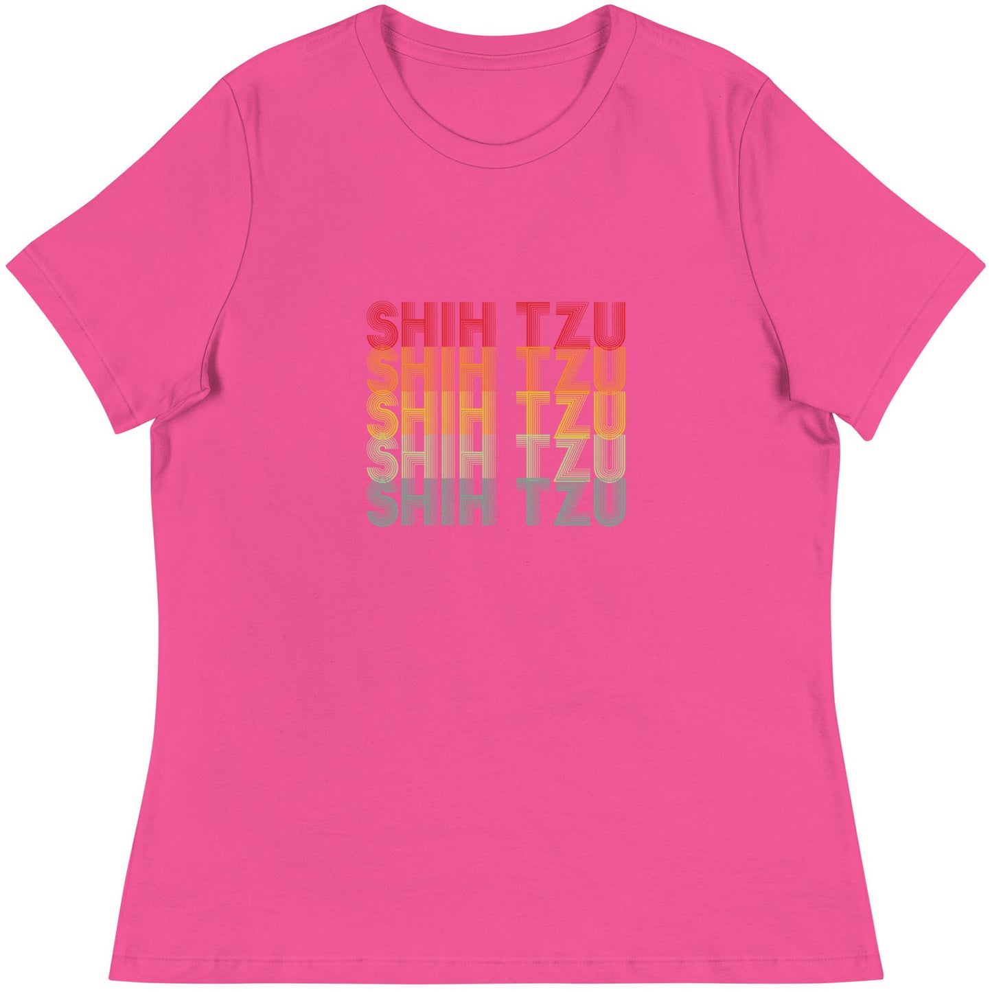 Shih Tzu Typographical Retro Women's Relaxed T-Shirt