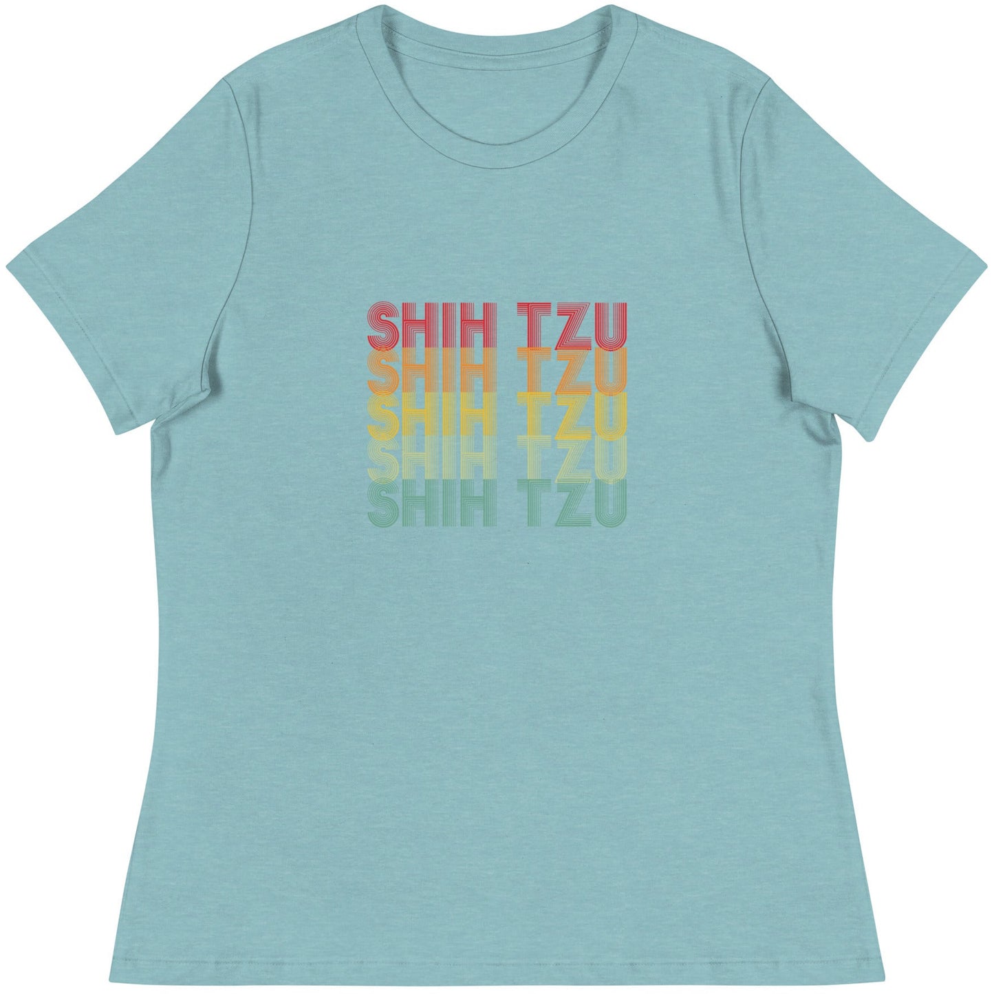 Shih Tzu Typographical Retro Women's Relaxed T-Shirt