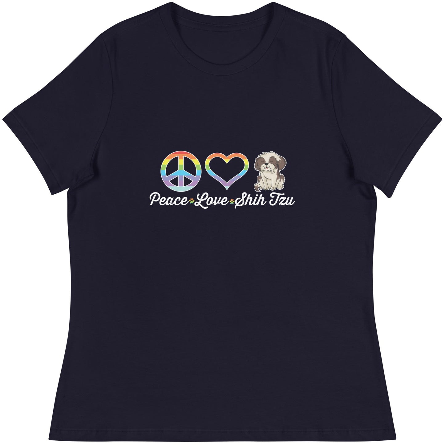 Peace Love Shih Tzu Women's Relaxed T-Shirt