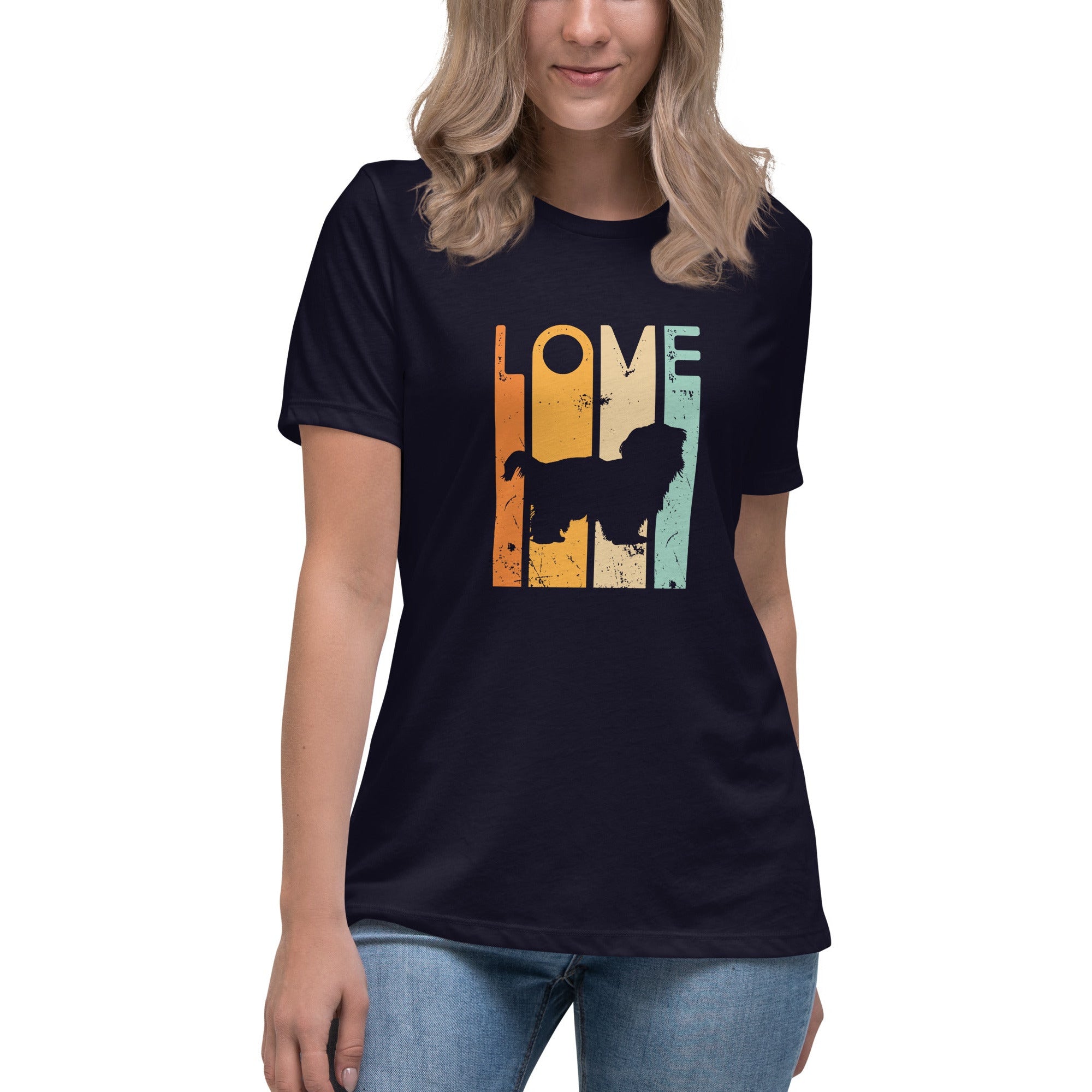 Love Shih Tzu Retro 1970's Style Women's Relaxed T-Shirt